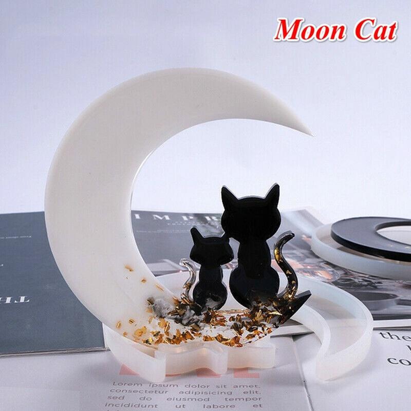 Cat Deer Moon Resin Crystal Epoxy Mold Casting Silicone Mould Crafts DIY Making