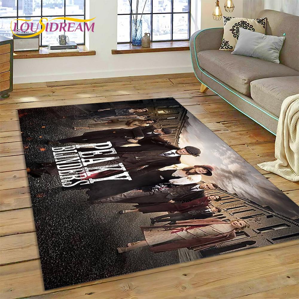 3D P-Peaky Blinders Tommy Shelby HD Rug Carpet for Living Room Bedroom Home Decor,Floor Mat Non-slip Decoration for Sofa Doormat