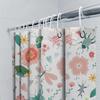 Красочная садовая шторка для душа Декор для ванной комнаты с бабочками и насекомыми Водонепроницаемая ткань Крючки в комплекте (белый)