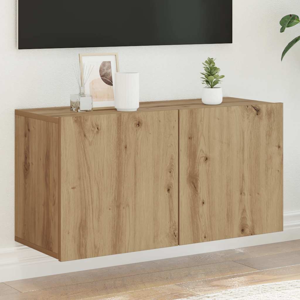Vidaxl Ścienna Szafka Tv, Dąb Artisian, 80X30X41 Cm