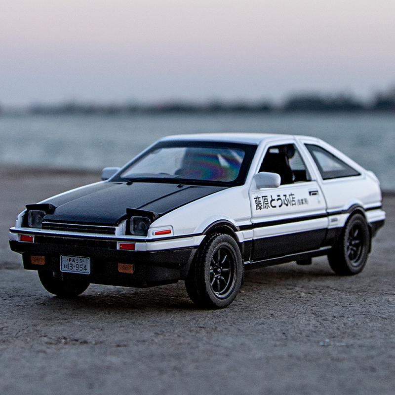 1:32 Ae86 Металлический Сплав Игрушечная Машинка Литье Под Давлением Транспортные Средства Украшение Модель Миниатюрный Масштаб Коллекция Подарок Дети Мальчик Инерционный Звук Свет