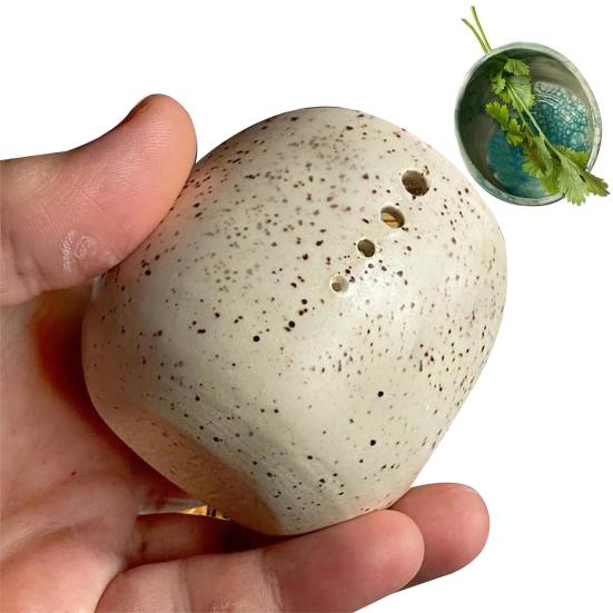 Pottery Herb Stripper Bowl Multifunctional Peeling Tools for Cilantro Rosemary Cedar Kitchen Cooking