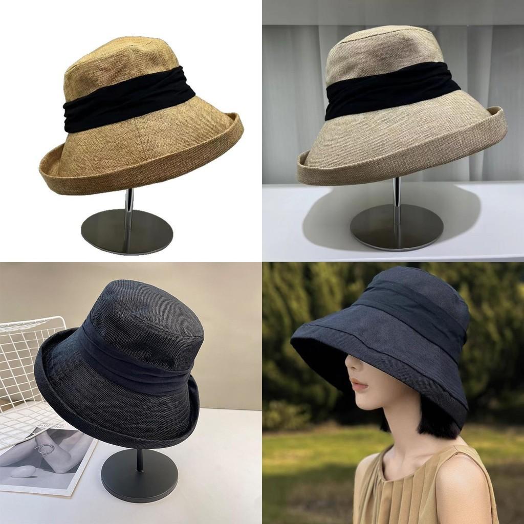 Хлопковая шляпа рыбака для женщин летняя защита от солнца с широкими полями повседневная шляпа от солнца