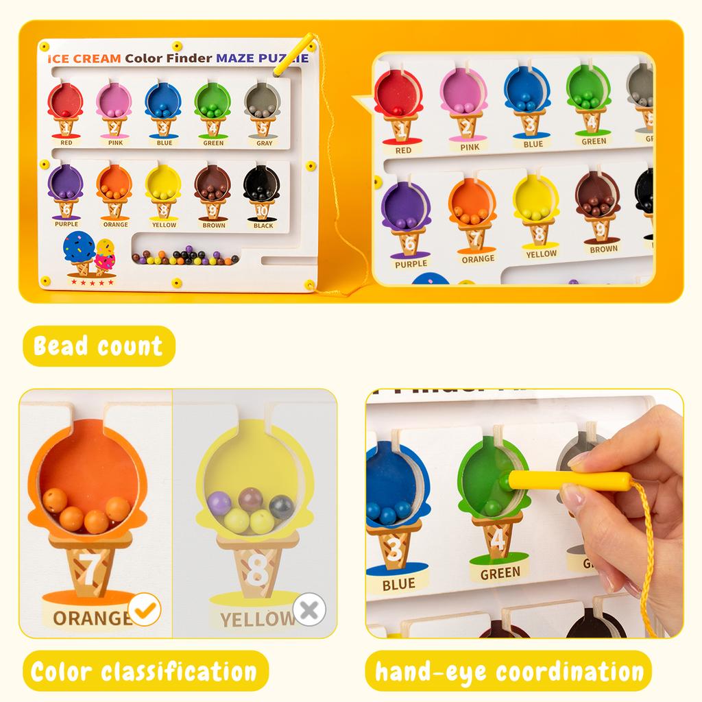 Магнитная доска-лабиринт с алфавитом и магнитной ручкой, занимательная точечная живопись, магнитная доска для рисования бусинами - развивающие игрушки Монтессори