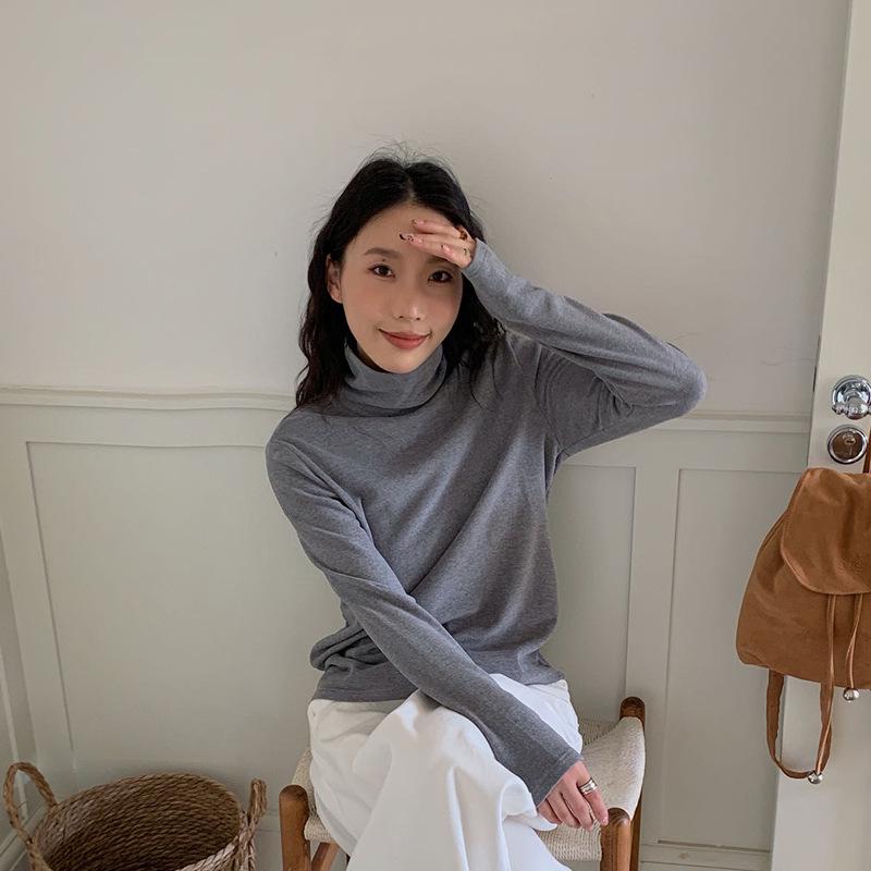 Du Xiaozhai бархатная тонкая теплая рубашка с высоким воротником для женщин - 2024 осень/зима