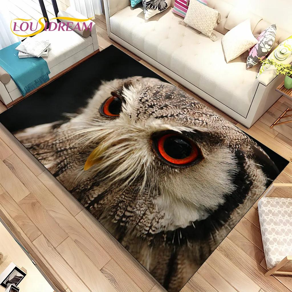 Милый ковер с 3D мультяшным рисунком совы, ковер для дома, гостиной, детской спальни, дивана, коврик для двери, декор, детские игры, нескользящий напольный коврик