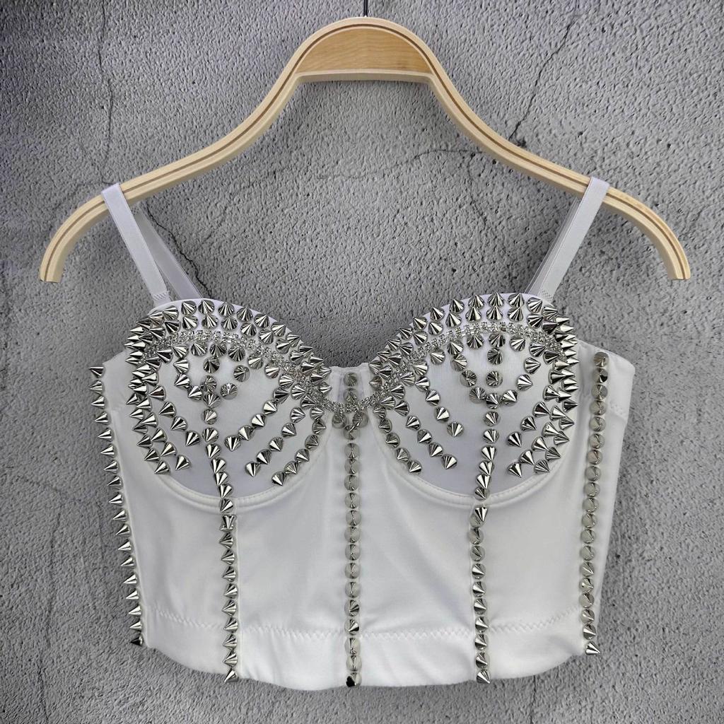 Сверхпрочный Жемчужно-золотой Zhinini Ручной работы Одежда для выступлений Ориентированный на дизайн Нишевый Конусообразный Маленький Топ-майка Внутренний слой Топ Майки и топы