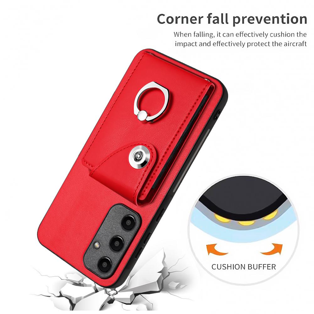 Складной кошелек-держатель для карт «аккордеон» с RFID-экранирующим материалом, чехол для телефона, кожаный чехол с кольцом-держателем для OPPO