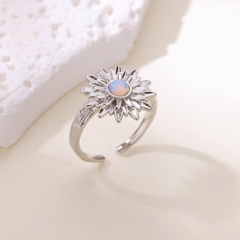Цветной масляный бабочка солнце серебряное кольцо женское нишевый дизайн легкая роскошь высокое чувство изысканное модное кольцо