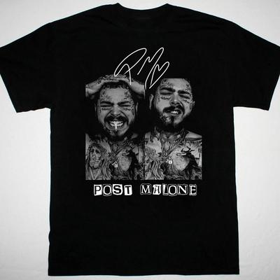 Горячая Новая Футболка с Автографом Post Malone 100% Хлопок Мужские Футболки Топ Черный Унисекс S-5XL 2F513