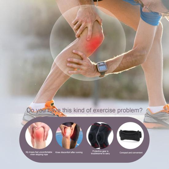 Knee Strap with Adjustable Compression for Patellar Tendon Support Ergonomic Silicone Pad Anti-Slip Design Knee Support Band