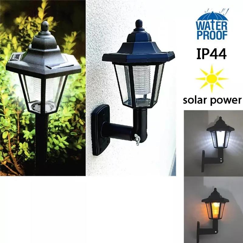 Retro Solar Lights Outdoor,Hexagonal LED Wall Lamp,IP44 Waterproof Fence Light,LED Landscape Lighting,for Courtyard Decor