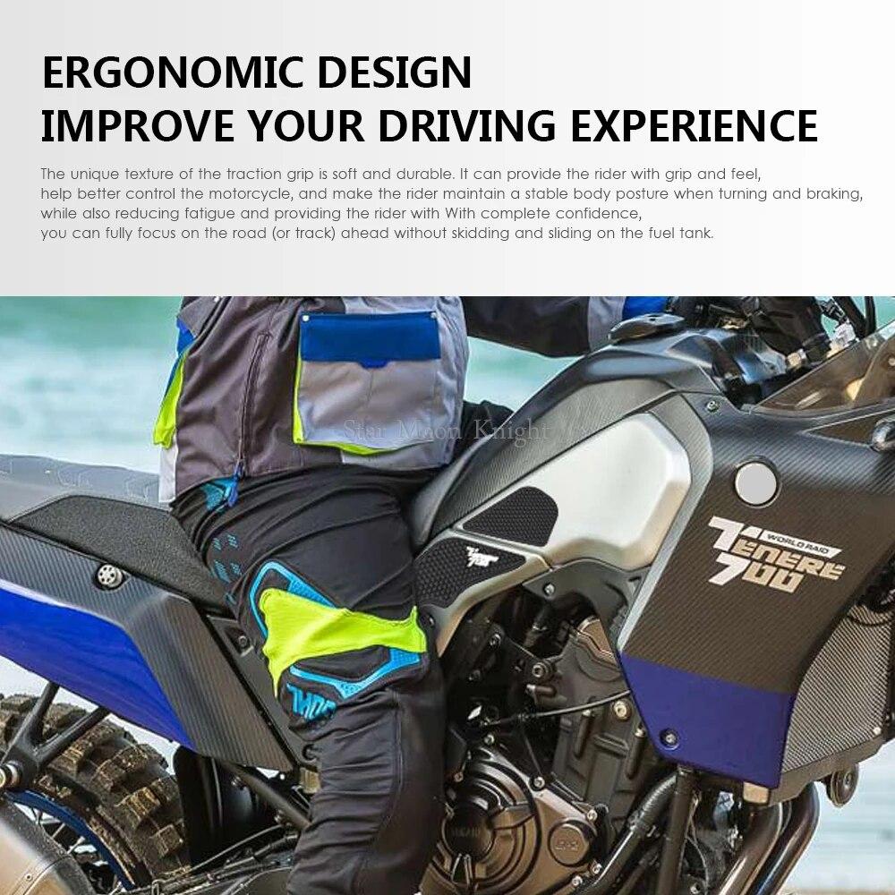 Нескользящие боковые наклейки на топливный бак мотоцикла, водостойкая резиновая накладка, наклейка для YAMAHA Tenere 700 T700 XTZ 700 XTZ 690