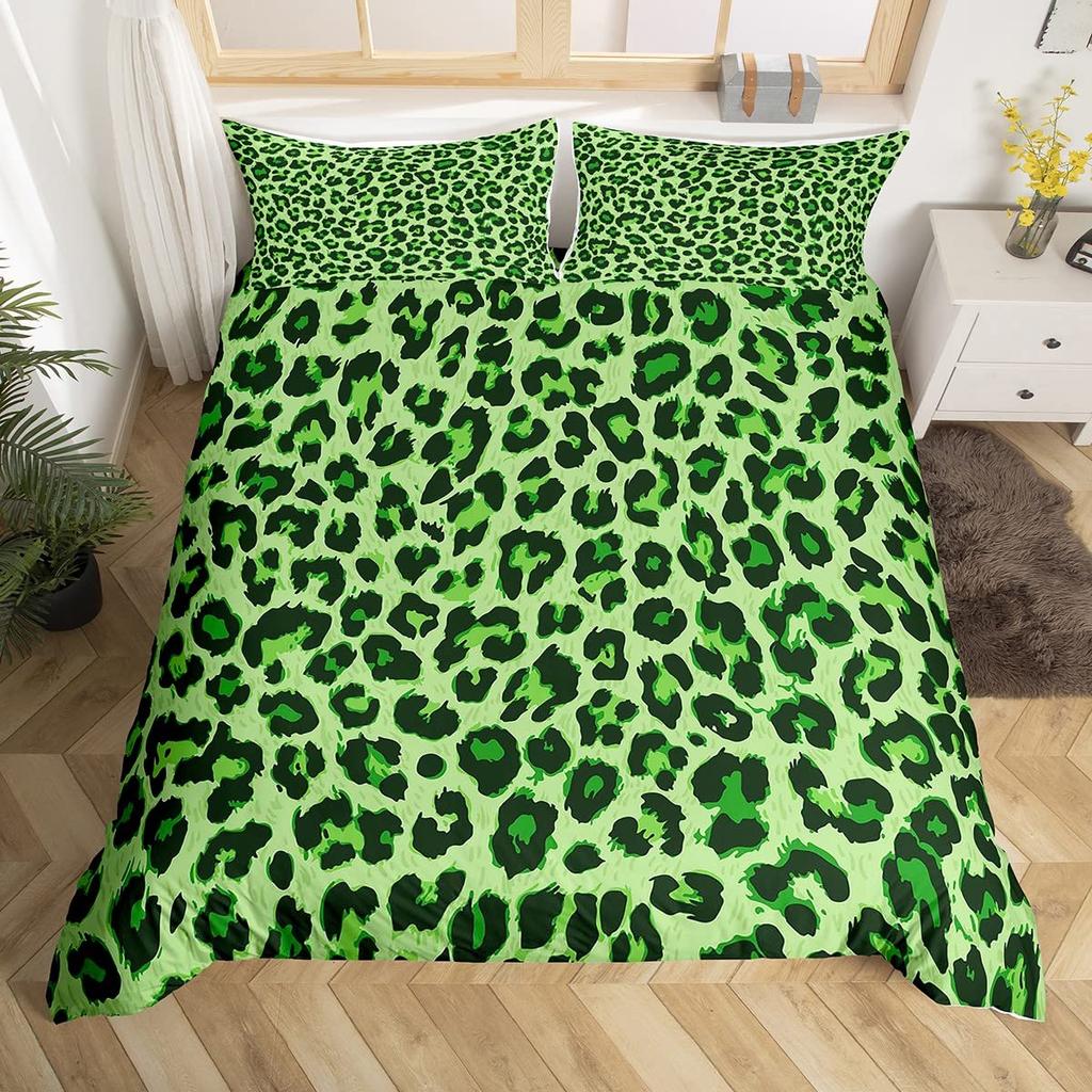 Розовый леопардовый пододеяльник King Queen, девчачий комплект постельного белья с блестками, узор «шкурка гепарда», пододеяльник из 2/3 предметов из полиэстера