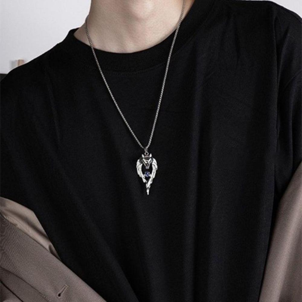 Хип-хоп животное свитер цепь панк светящееся ожерелье подарок волк кулон ожерелье мужчины мальчик