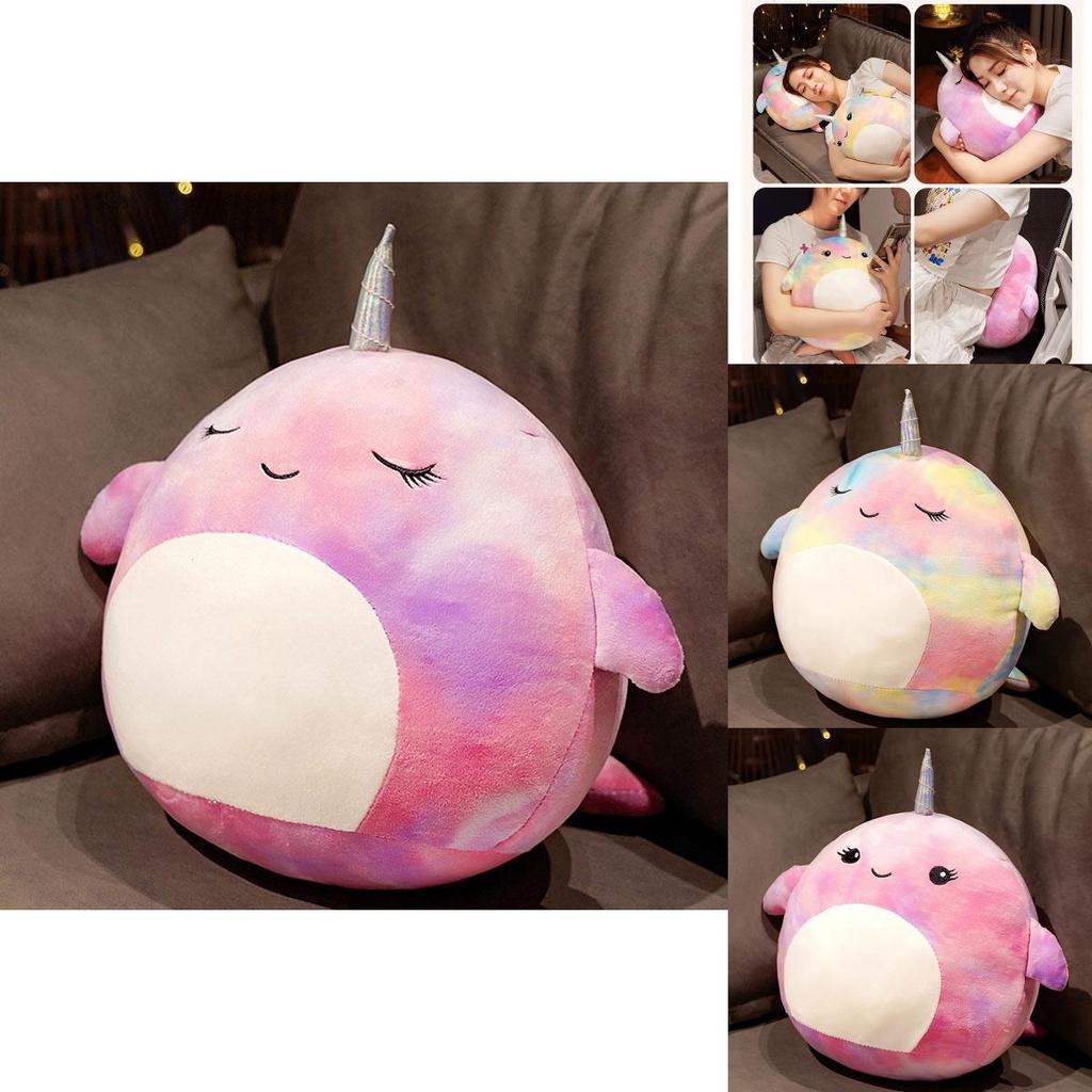 Squishmallow Мультяшная Подушка-Кит Плюшевая Игрушка Коллекционная Из Эластичного Кристального Вельвета Фиолетовая/лавандовая Маленький/большой Размер Набивка ПП Хлопком