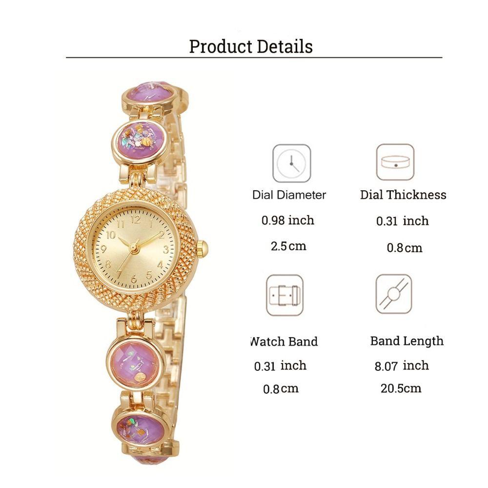 Gold Rhinestone-Inlaid Quartz Bracelet Watch Luxury Quartz Watch Festive Occasion