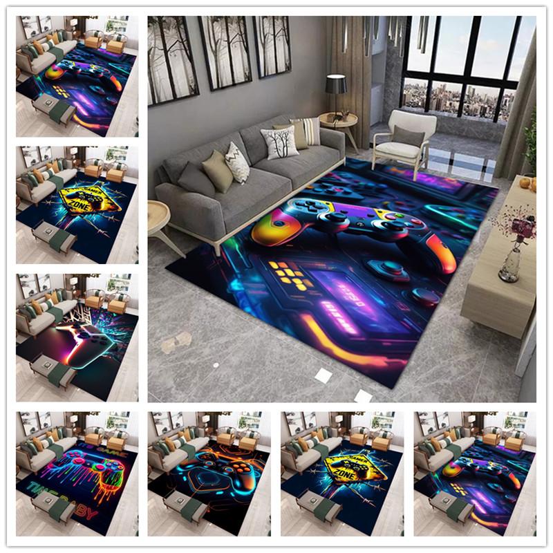 Game Controller Print Carpet Rectangle Floor Mat for Living Room Decoration Polyester Home Sofa Bedroom Hallway Area Decor Rugs