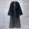 Winter Women Casual Faux Fur Coat Long Jacket Trendy Cardigan Solid Color High End Fashion