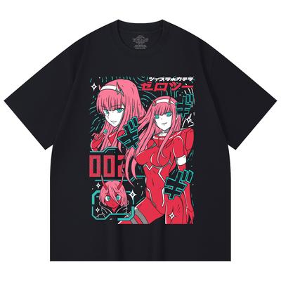 230 г/м² 100% хлопок Darling in the Franxx V1 Принт Унисекс Тяжелая хлопковая футболка