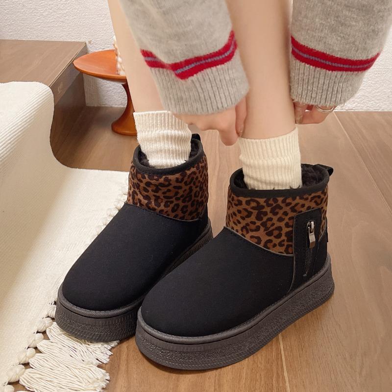 Fashion Women Leopard Print Shoes Winter New Comfortable Warm Women's Snow Boots Non-slip Wear-resistant Fashion Plush Short Boots Hot