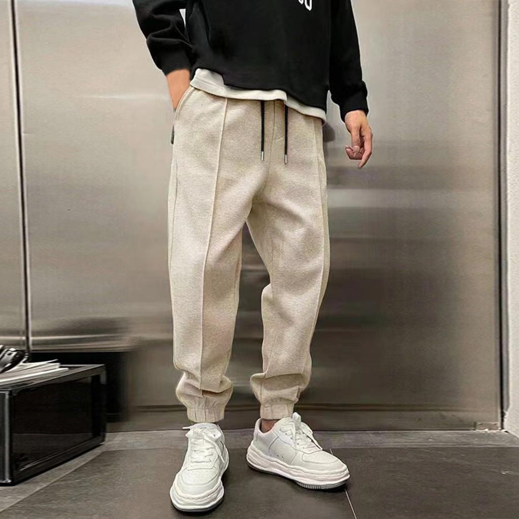 Мужские повседневные спортивные штаны с завязками и широкими штанинами