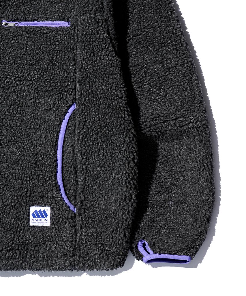 MADDEN Sherpa Reversible Pullover Jacket Charcoal