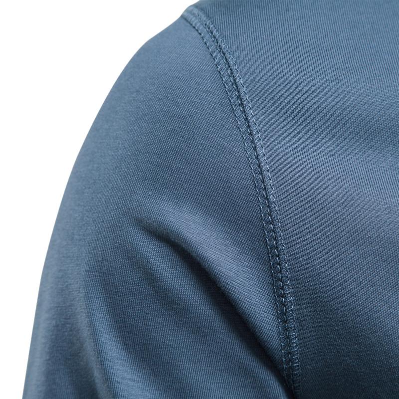 AIOPESON футболка с воротником-хенли из 100% хлопка, мужская повседневная однотонная футболка с длинными рукавами, мужские новые осенние мужские футболки высокого качества