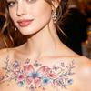 Crown Cross Wing Butterfly Flower Tattoo Stickers 3D Texture Instant Decals  Chest Waist Clavicle