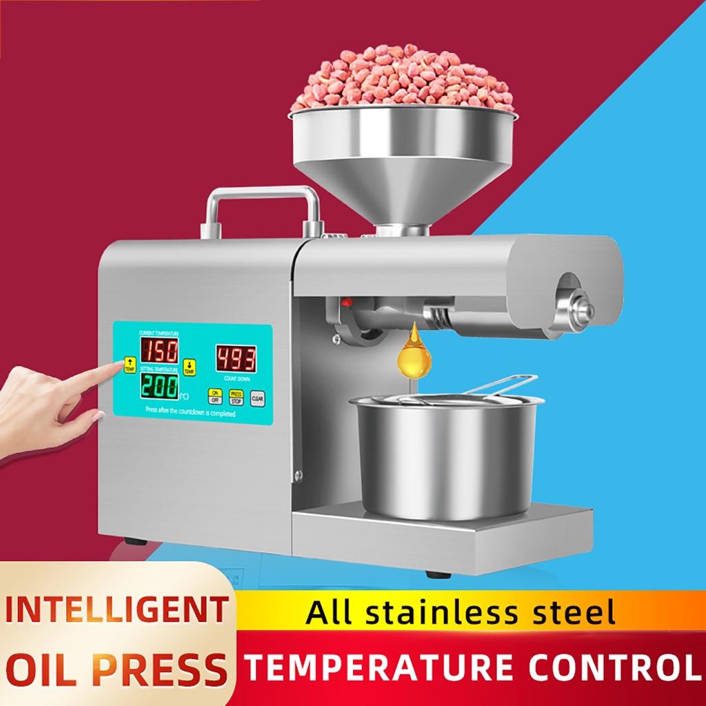 Автоматический пресс для масла из нержавеющей стали, светодиодный цифровой гидравлический пресс с контролем температуры, экстрактор арахиса с кунжутным маслом