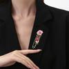 Персонализированные броши-булавки с цветами и стразами для женщин, металлические булавки, модные и универсальные аксессуары для одежды, шарфов, брошь от выреза