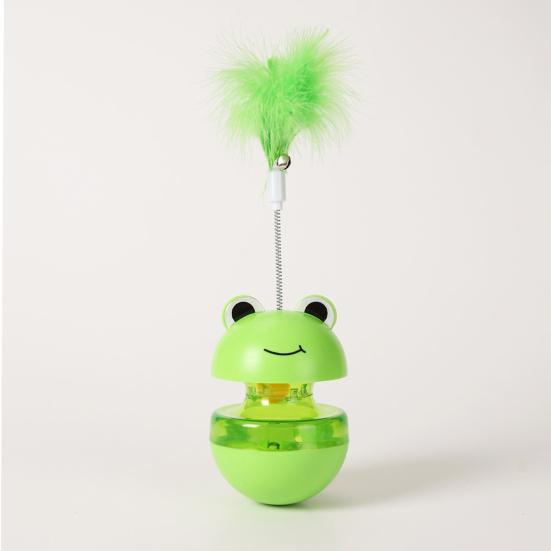 Игрушка-мяч для кошек, медленная кормушка, шарик для лакомства, игрушка-головоломка для кошек, диспенсер, интерактивная игрушка в форме лягушки