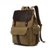 Outdoor Travel Bag Crazy Horse Leather Casual Backpack Men's Shoulders Oil Waxed Canvas Bag
