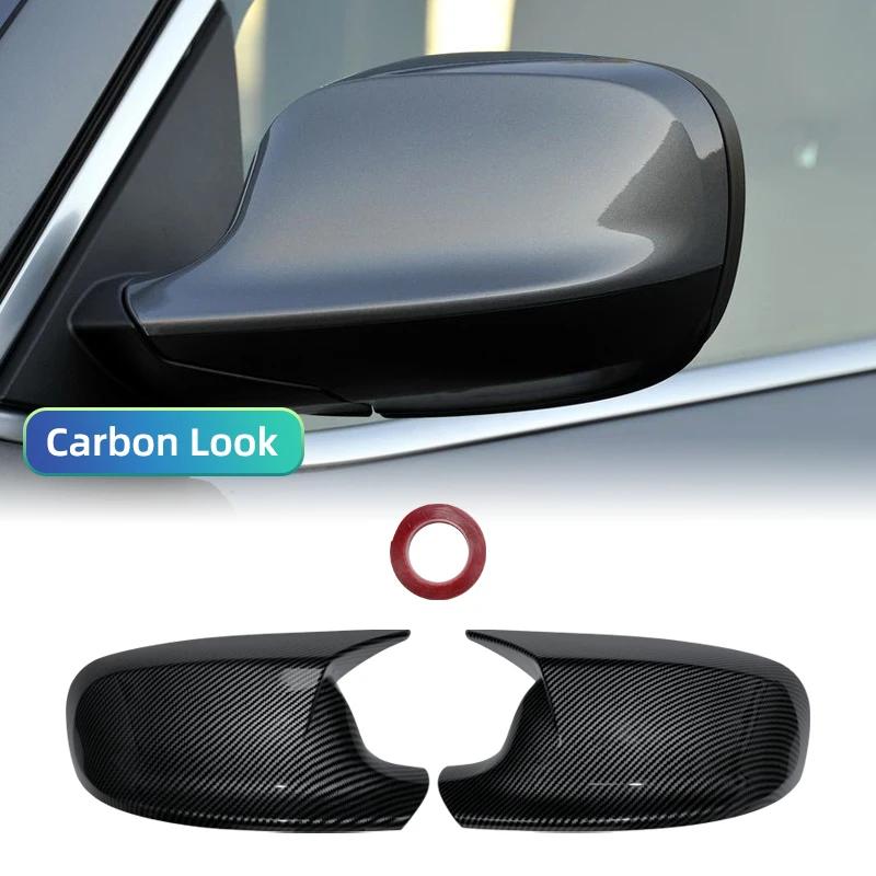 Carbon Fiber Style Black Rearview Side Mirror Cover Caps for BMW X3 F25 X1 E84 Pre-LCI 2010 2011 2012 2013 Case