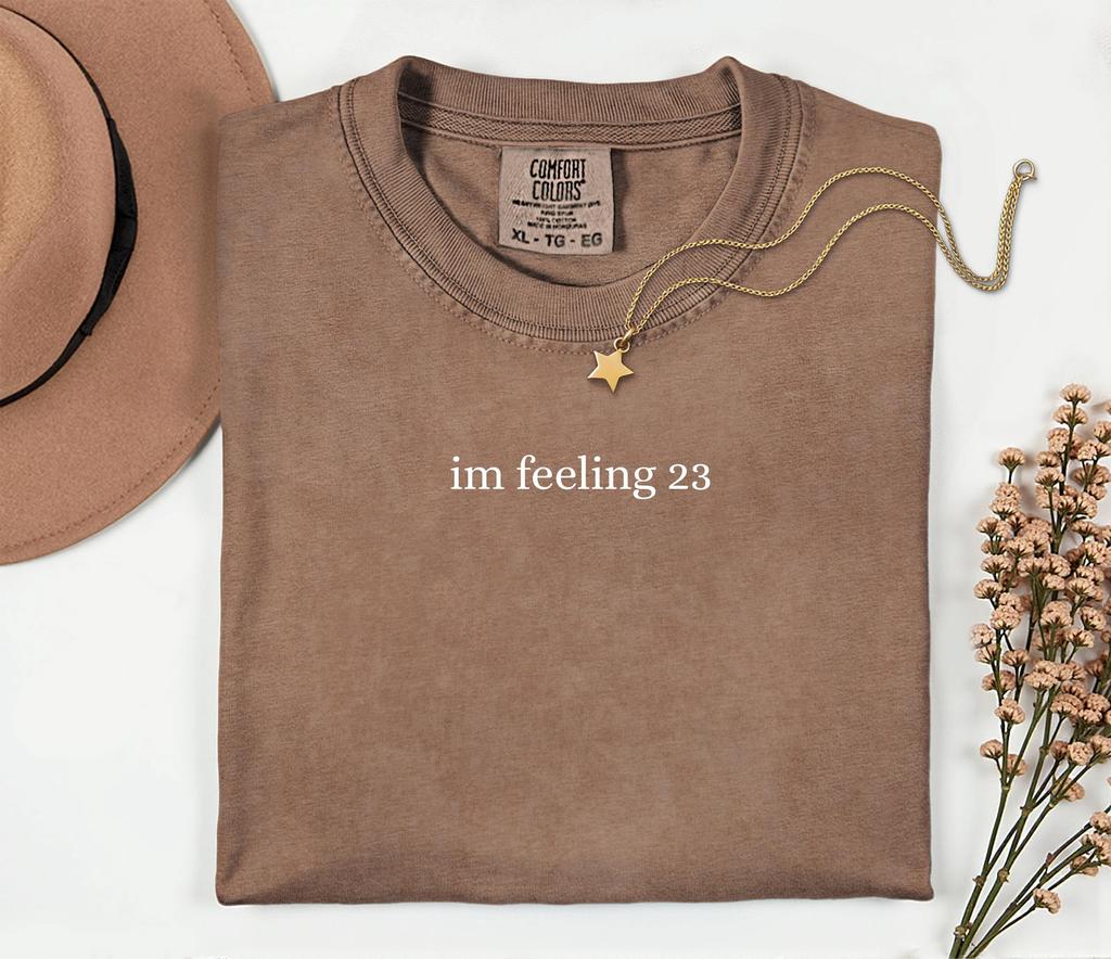 Comfort Colors I’m Feeling 23 Shirt, Trendy Birthday Party Tee, Fun Celebration Graphic T-Shirt, Gift for 23rd Birthday, Party Humor Shirt