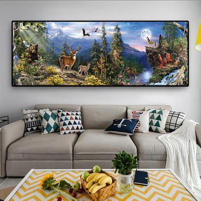 Diy 5D алмазная живопись лесные животные лунный пейзаж большой размер Алмазная вышивка мозаика полная дрель наборы крестиков Декор