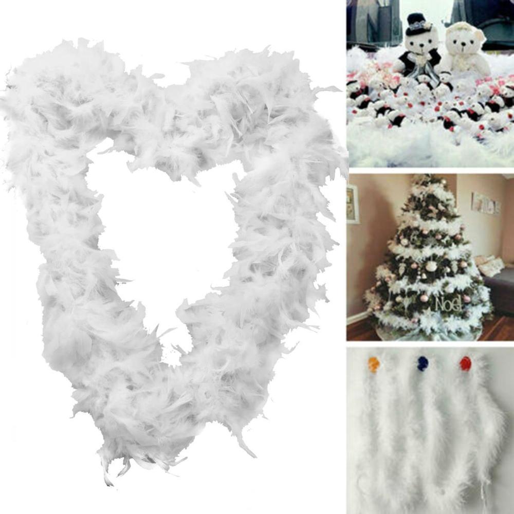 Chandelle Fluffy Shawl Scarf Ribbon Garland White Feather Boa Dress Up Costume Christmas Decoration