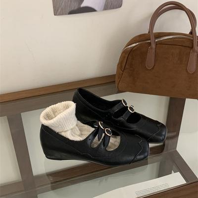 2025 осень и зима новая внутренняя высота увеличение ретро бархатные теплые одинарные туфли женские туфли Мэри Джейн для юбки вечерние туфли