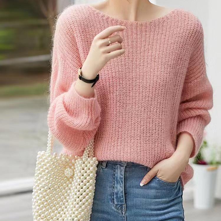 Элегантный прозрачный женский свитер, пуловер, свободный джемпер, осень-зима, мягкий теплый женский трикотажный свитер, базовые однотонные кашемировые топы