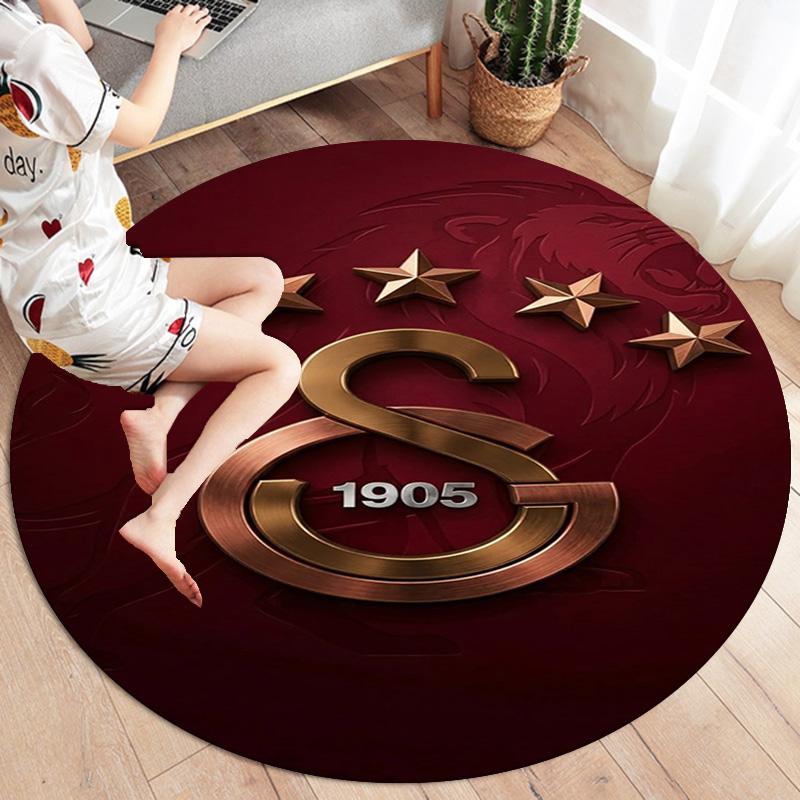 Круглый ковер Galatasaray S, Ковер для гостиной, спальни, дивана, игровой комнаты, Декор, Нескользящий коврик для пола