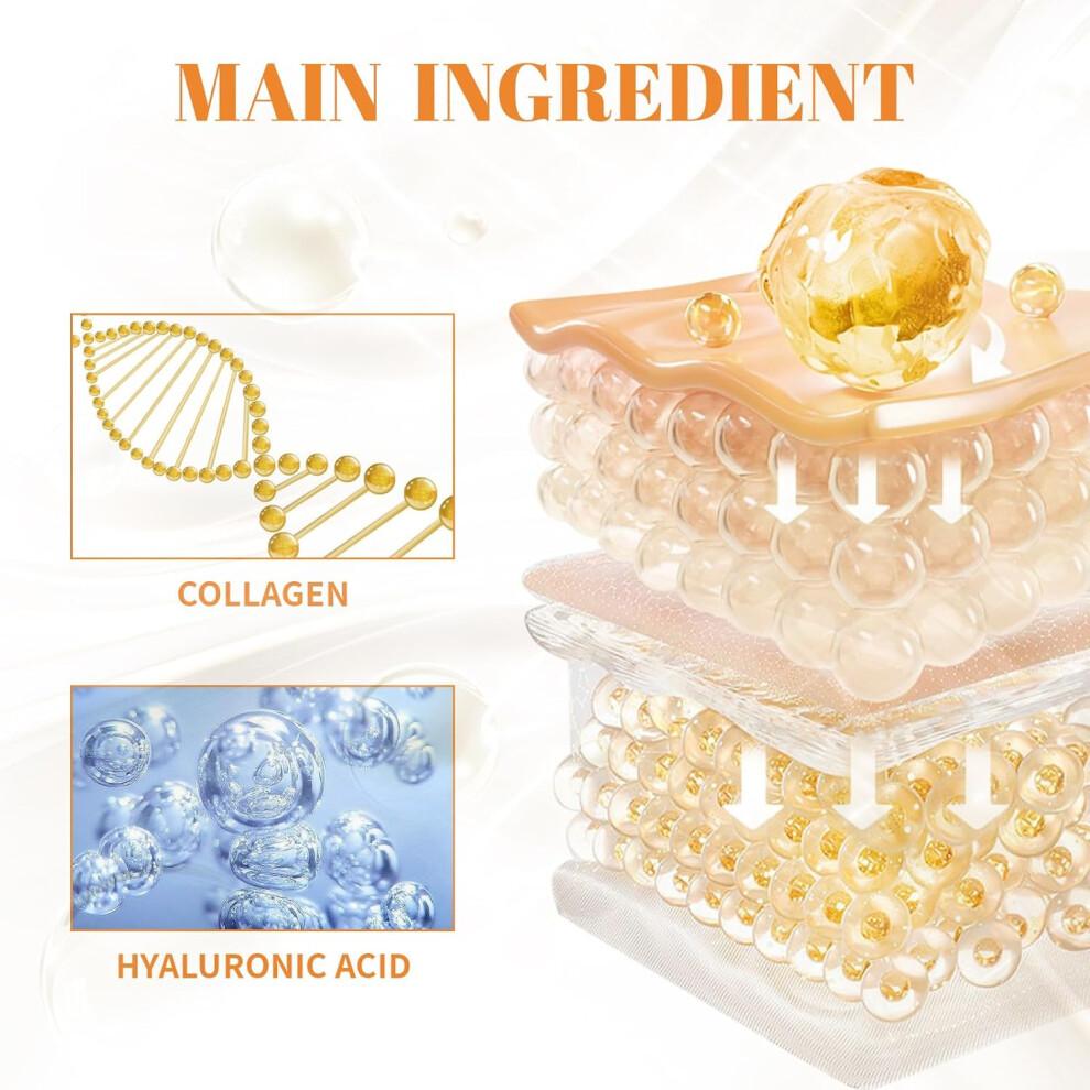 Nanofiber Collagen Face Revitalizer, Hydrating Eye Mask & Collagen Film for Fine Lines, Korean Soluble Collagen, 8 Boxes/40 Pairs