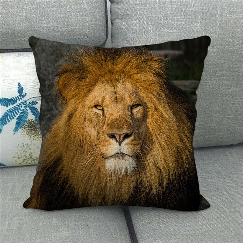Feline Animals: Tigers, Wolves Digital Printing Short Plush Pillow Covers For Car Sofa Office Cushion Cover Home Goods