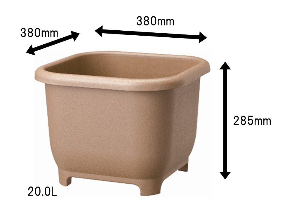 Пластиковый кашпо Yamato eco&eco Win Square 38, тип 380 x 380 x В 285 мм, эко-коричневый, набор из 3 шт.