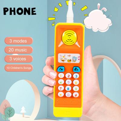 Игрушечный мобильный телефон с 5 песнями, портативный, мультяшный, красочный, с круглыми краями