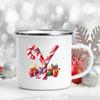 26 Letter Printed Enamel Mug Coffee Juice Milk Mugs Christmas Handle Wine Cup Xmas Best Gifts For Her
