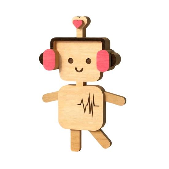 Valentine's Day Wooden Man Ornament Handmade Farmhouse Rustic Couple Robot Figurine Table Sign Home Office Desktop Decoration