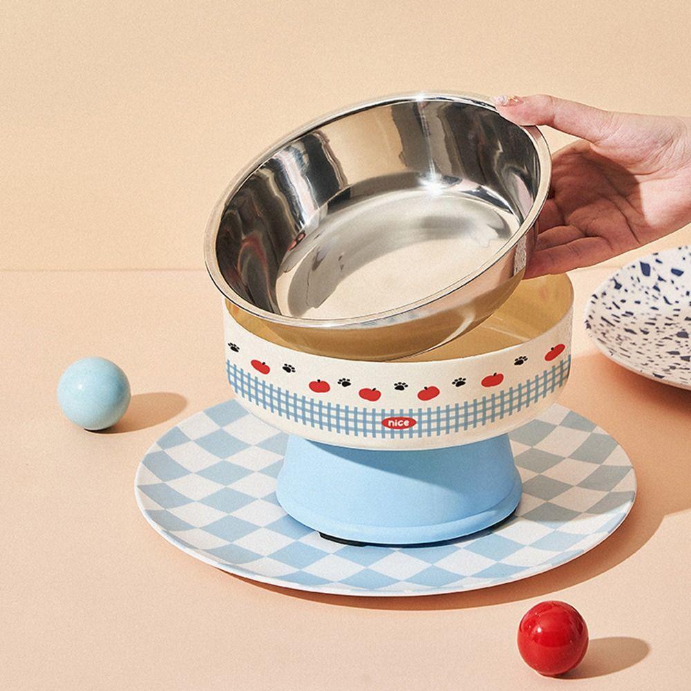 Cartoon Cat Food Water Bowl Anti Slip Elevated Cats Feeder Bowl  for Kitten/Puppy/Bunny