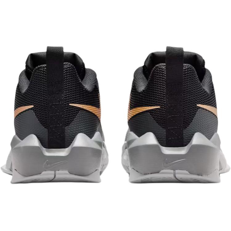 Nike Breathable Low top Children's Basketball Shoes Black Gray Kids' IH2308-001
