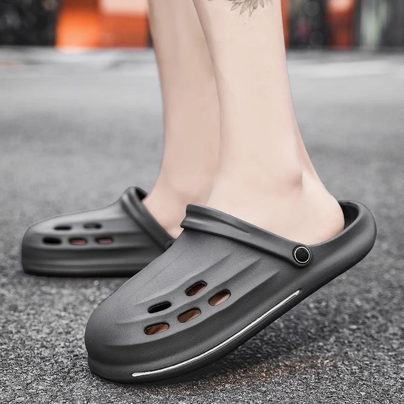 Fashion 2024 Summer New Men Outdoor Sandals Garden Clogs Male Casual Shoes Fashion Water Shoes Luxury Sandals Comfort Home Soft Slippers