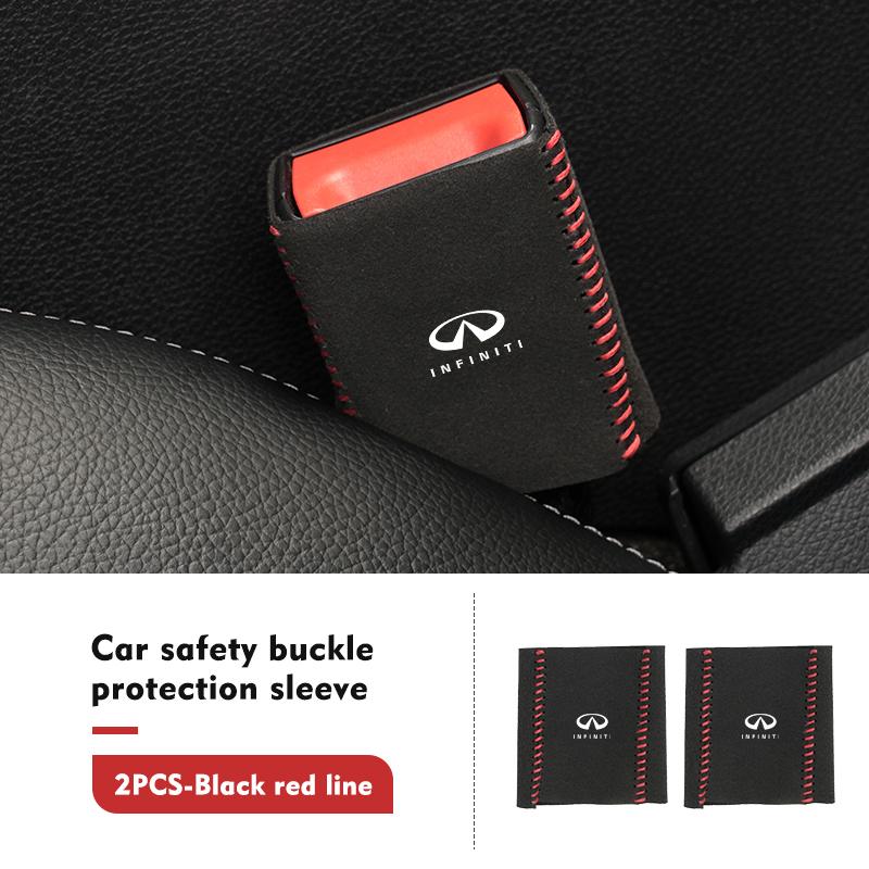 2Pcs Car Seat Belt Buckle Protector Clip Anti-collision Cover For Infiniti JX35 G25 G37 FX FX37 FX50 EX35 EX25 EX37 ESQ M25 M35 rrw35